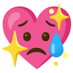 Sad but relieved face and Sparkling heart