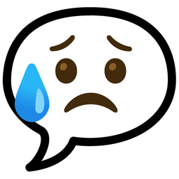 Sad but relieved face and Speech balloon