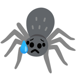 Sad but relieved face and Spider