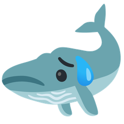 Sad but relieved face and Spouting whale