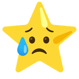 Sad but relieved face and Star