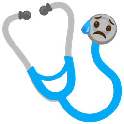 Sad but relieved face and Stethoscope