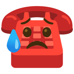Sad but relieved face and Telephone