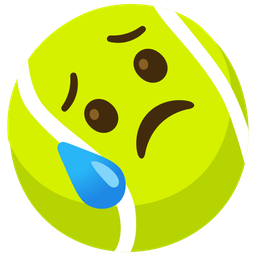 sad but relieved face and tennis