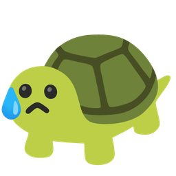 Sad but relieved face and Turtle