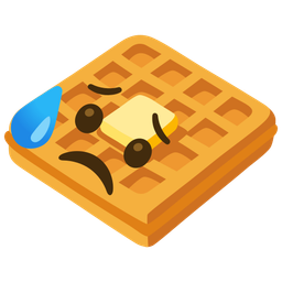 Sad but relieved face and Waffle
