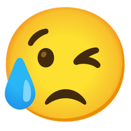 Sad but relieved face and Winking face