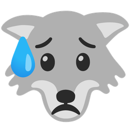 Sad but relieved face and Wolf