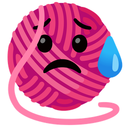 Sad but relieved face and Yarn