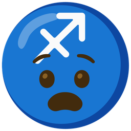 Sagittarius and anguished face