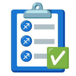 Sagittarius and check mark button