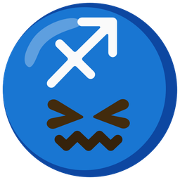 Sagittarius and confounded face