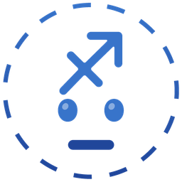 Sagittarius and dotted line face