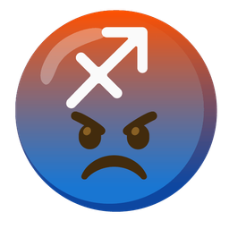 Sagittarius and enraged face