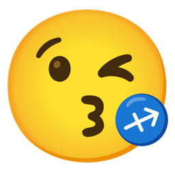 Sagittarius and Face blowing a kiss