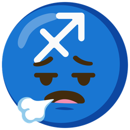 Sagittarius and face exhaling