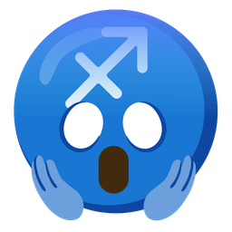 Sagittarius and face screaming in fear