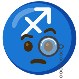 Sagittarius and face with monocle