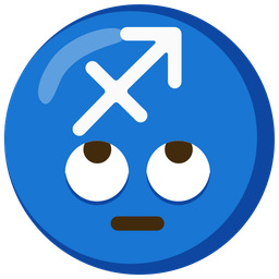 Sagittarius and face with rolling eyes