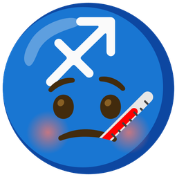 Sagittarius and face with thermometer