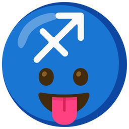 Sagittarius and Face with tongue