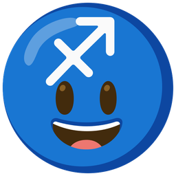 Sagittarius and Grinning face with big eyes