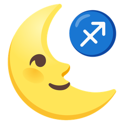 Sagittarius and last quarter moon face