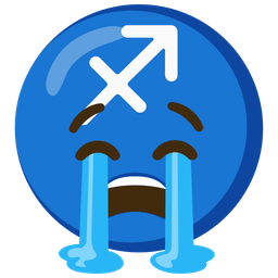 Sagittarius and loudly crying face