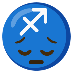 Sagittarius and pensive face