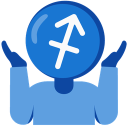 Sagittarius and person shrugging