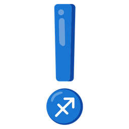 Sagittarius and red exclamation mark
