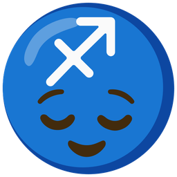 Sagittarius and relieved face