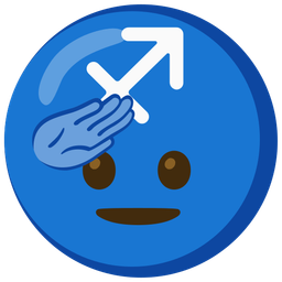 Sagittarius and saluting face