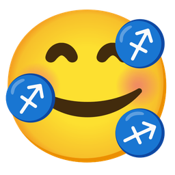 Sagittarius and Smiling face with hearts