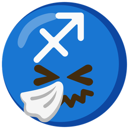 Sagittarius and sneezing face