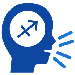 Sagittarius and speaking head