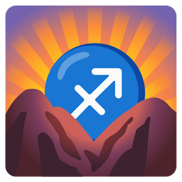 Sagittarius and sunrise over mountains