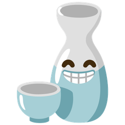 Sake and Beaming face with smiling eyes