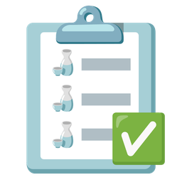 Sake and Check mark button