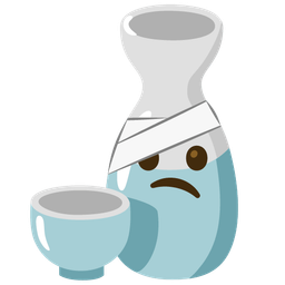 Sake and Face with head-bandage