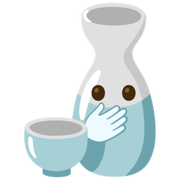 Sake and Face with open eyes and hand over mouth