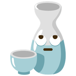 Sake and Face with rolling eyes