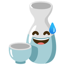 Sake and Grinning face with sweat