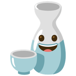 Sake and Grinning face