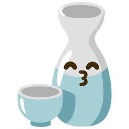 Sake and Kissing face with smiling eyes