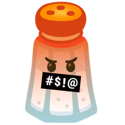 Salt and Face with symbols on mouth