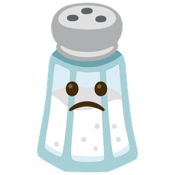 Salt and Slightly frowning face