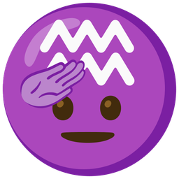 saluting face and Aquarius