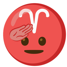 saluting face and Aries