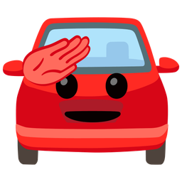 saluting face and automobile